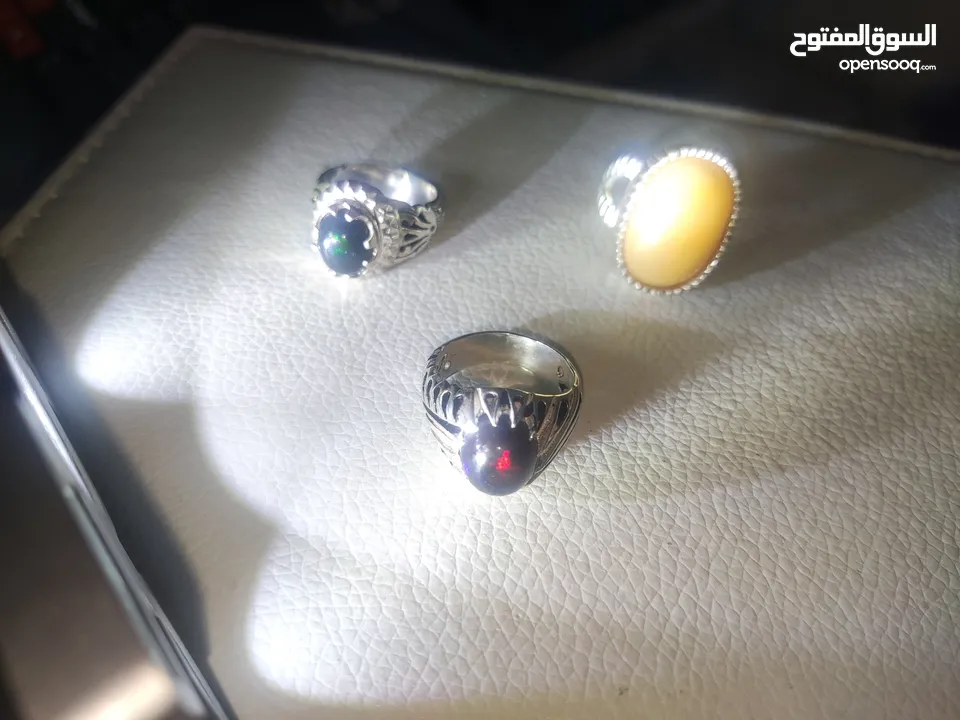 خواتم أوبال اثيوبي وهدايا قيمة opal rings silverb