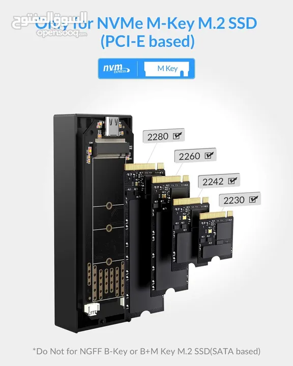 محول M.2 NVMe SSD الى usb c مع معدل نقل USB3.2 بسرعة 20 جيجابت في الثانية المنيوم بالكامل وبافضل سعر