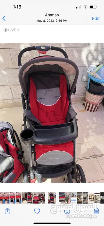 عربايه ماركه Good baby اسود واحمر