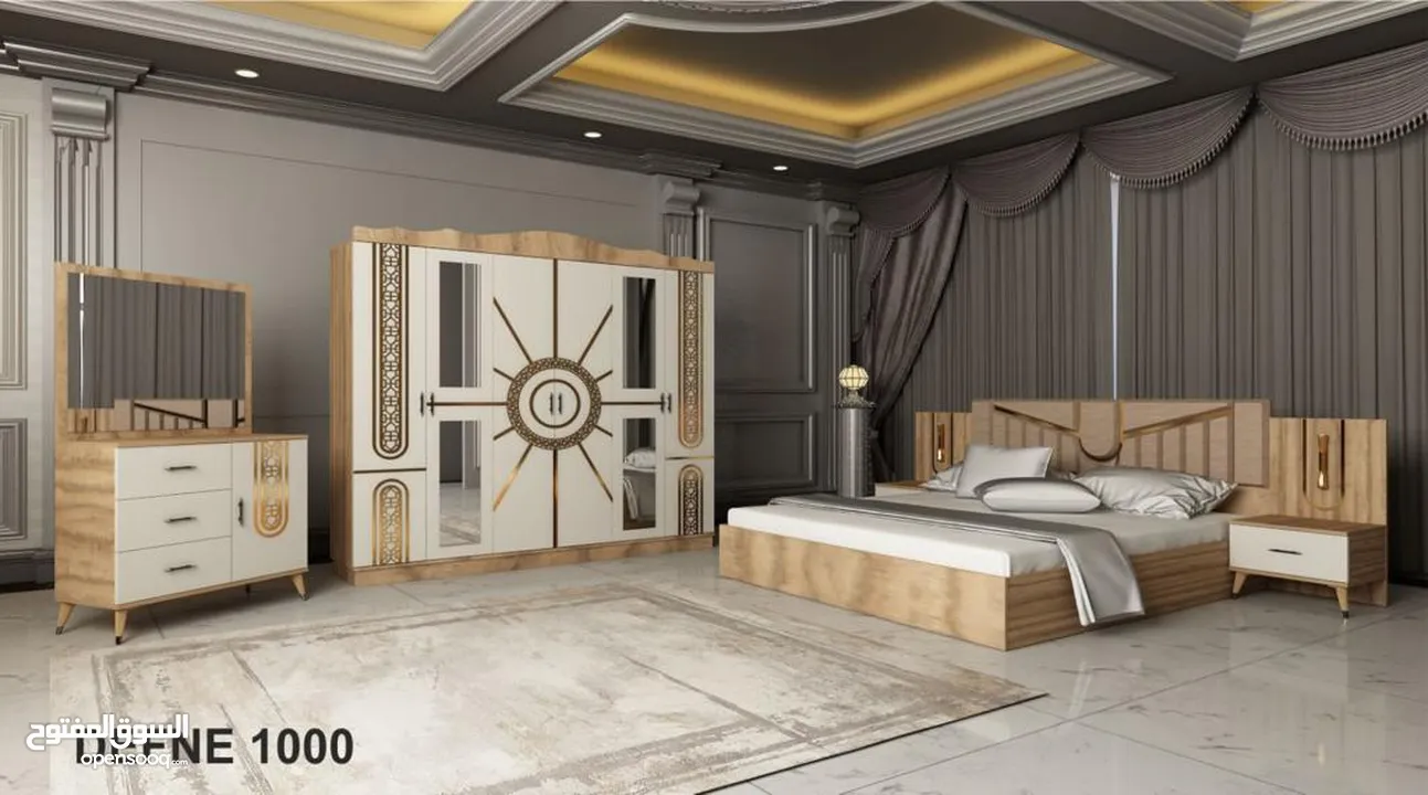 غرف نوم تركي 7 قطع شامل التركيب والدوشق مجاني