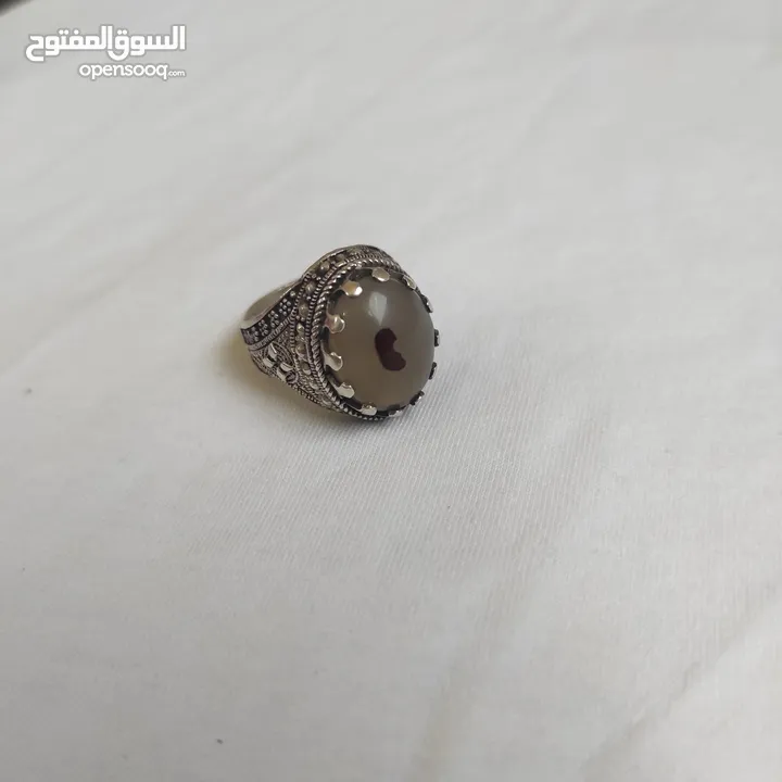 خاتم رجالي  عقيق يماني طبيعي أصلي