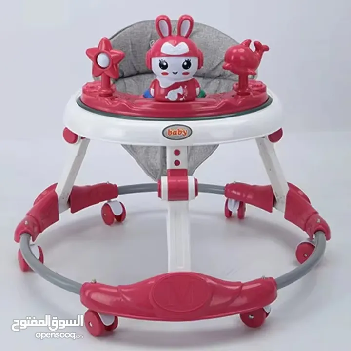 عرباية تعليم المشي من bambino حلقة دائرية حديد للقاعدة وفصالات عظم