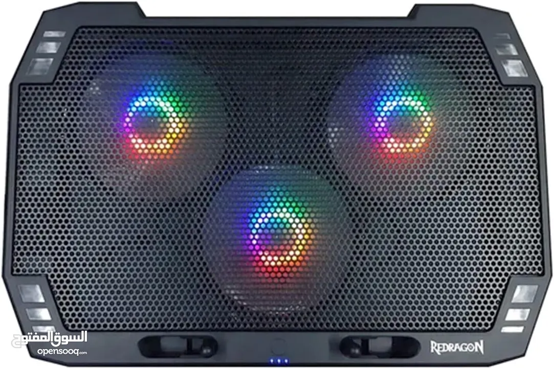 ستاند تبريد الابتوب Redragon GCP511 المميز باضاءة RGB وضعيات ارتفاع عدة للاستعمال المريح