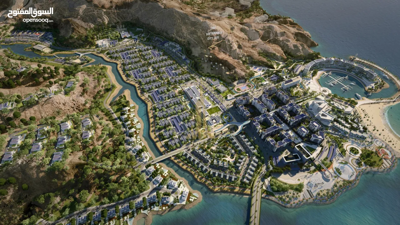 Own your apartment now in the largest sustainable city in Oman, in easy installment/freehold