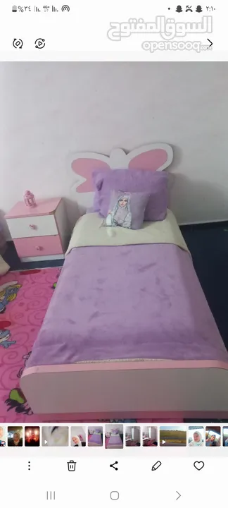 غرفة نوم أطفال لبنت للبيع لون زهر فاتح