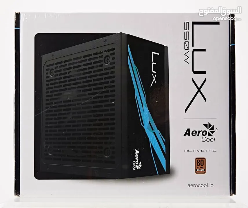 باور سبلاي - مزود طاقه لأجهزة الجيمنج بسعة 550 واط من شركة ايروكوول AEROCOOL LUX 550W 80+ BRONZE PSU