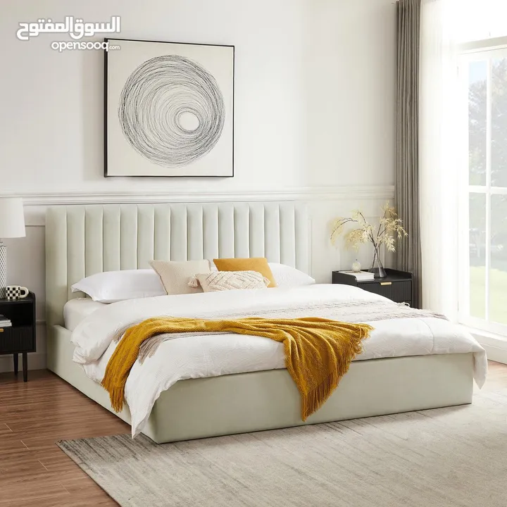 Elegant Velvet King Bed in UAE - Sleek Design and Supreme Comfort