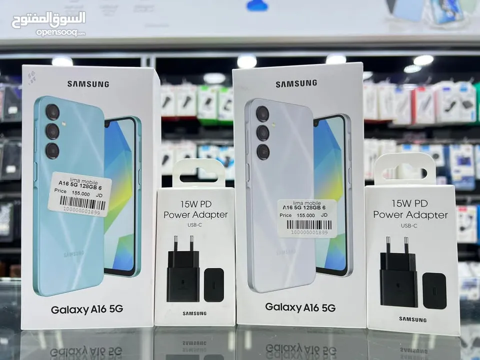 جهاز جديد بالكرتونة Samsung A16 رام 8 و 12 و 16 جيجا 128 و 256 مكفول بالشركة متوفر توصيل