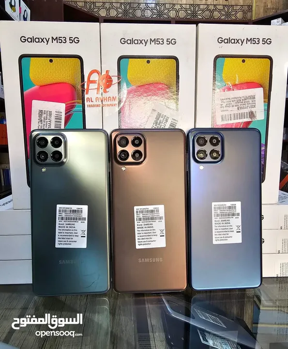 مستعمل اخو الجديد Samsung M53 5G رام 16جيجا 256 أغراضة والكرتونه الأصلية متوفر توصيل