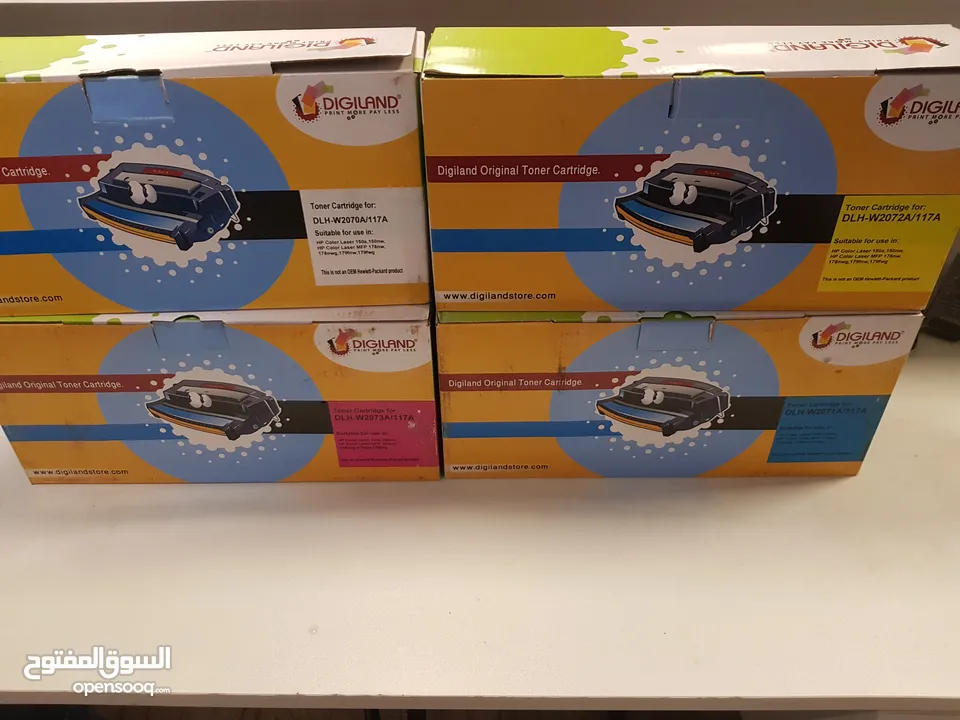 4 عبوات حبر طابعة hp