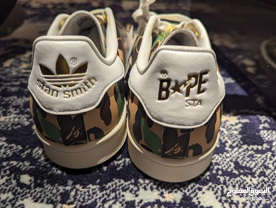 OX STAN SMITH X BAPE SHOESحذاء لمتد جيشي