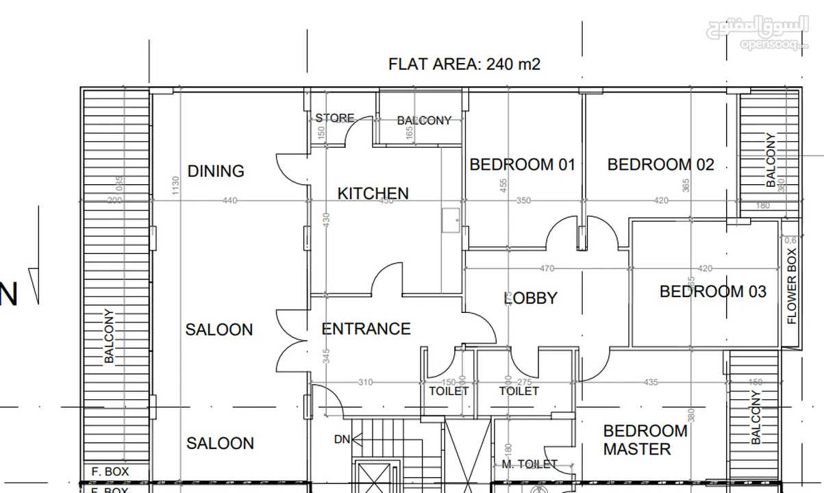 240 m2 4 bedroom flat in dohet aramoun for sale