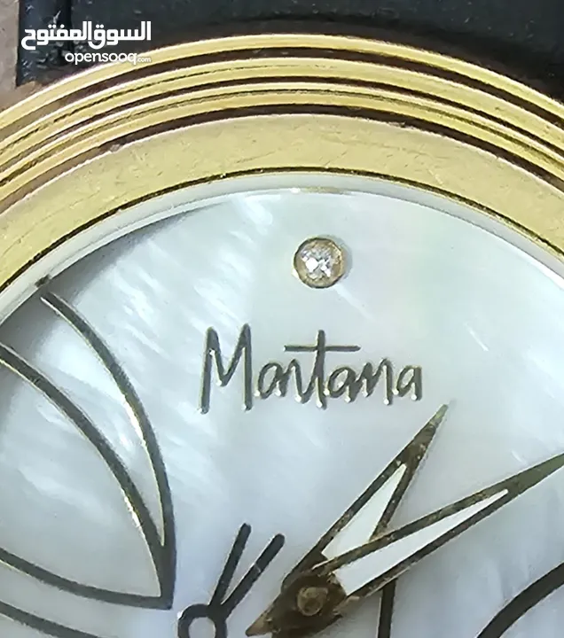 ساعة ماركة مونتانا نوع جلد اسود استعمال خفيف