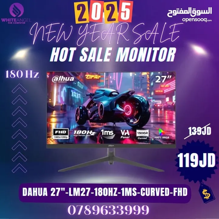 جديد عرض شاشة DAHUA 27" CURVED 180HZ 1MS NEW  كفاله عام كامل جديد عرض