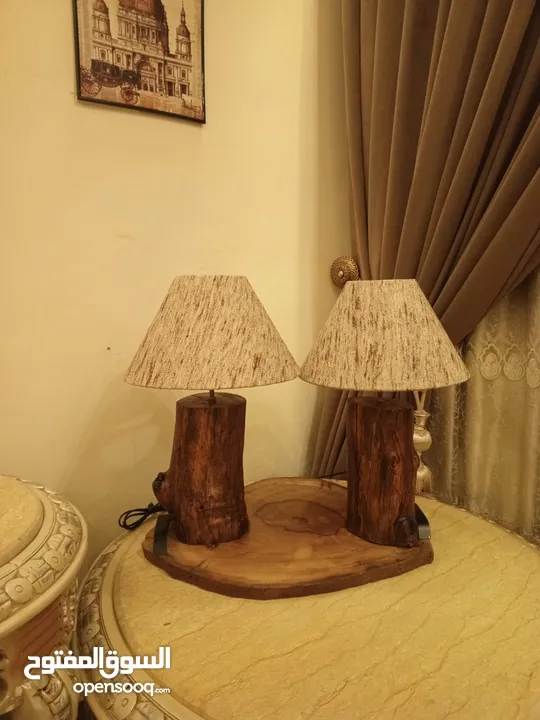 مشغولات خشبية يدوية (ترابيزات..تيبل لامب).... hand made