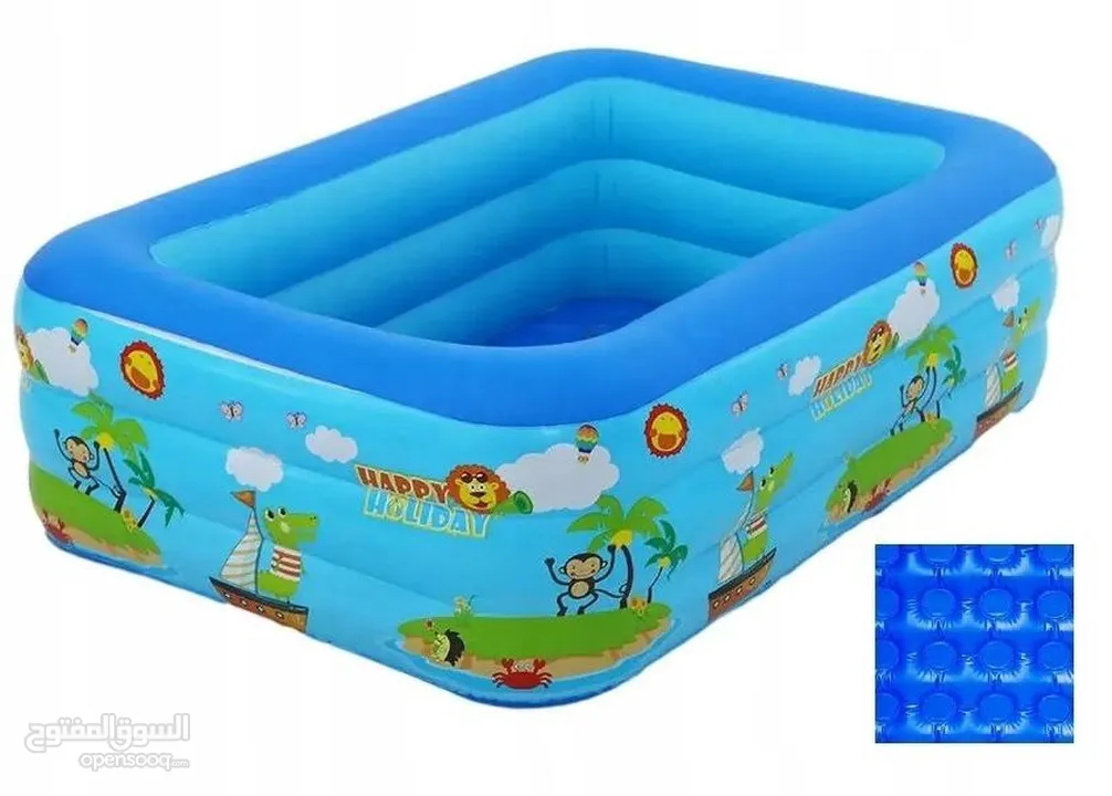 برك family funpool القابلة للنفخ بأحجام واشكال متعددة بتنفخها ب 5 دقايق خامات قوية وآمنة مع هدية