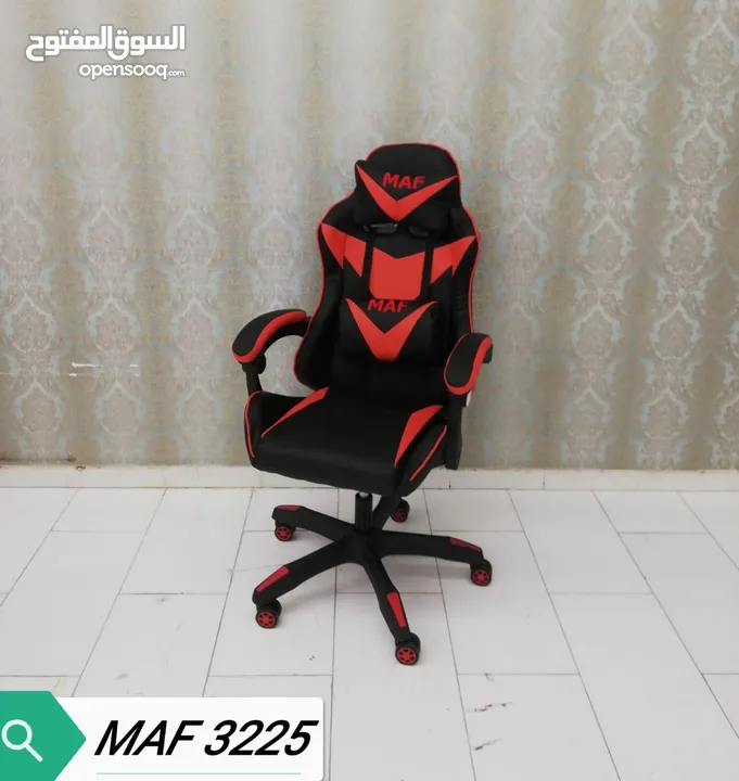 Prince Series Gaming Chair  (MAF3225) (MH34FR) 1.White-Black 2.Blue-Black 3.Red-Black