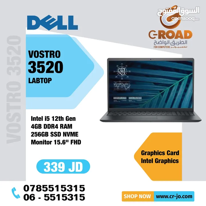 لابتوب ديل DELL vostro 3520  laptop فقط ب339دينار