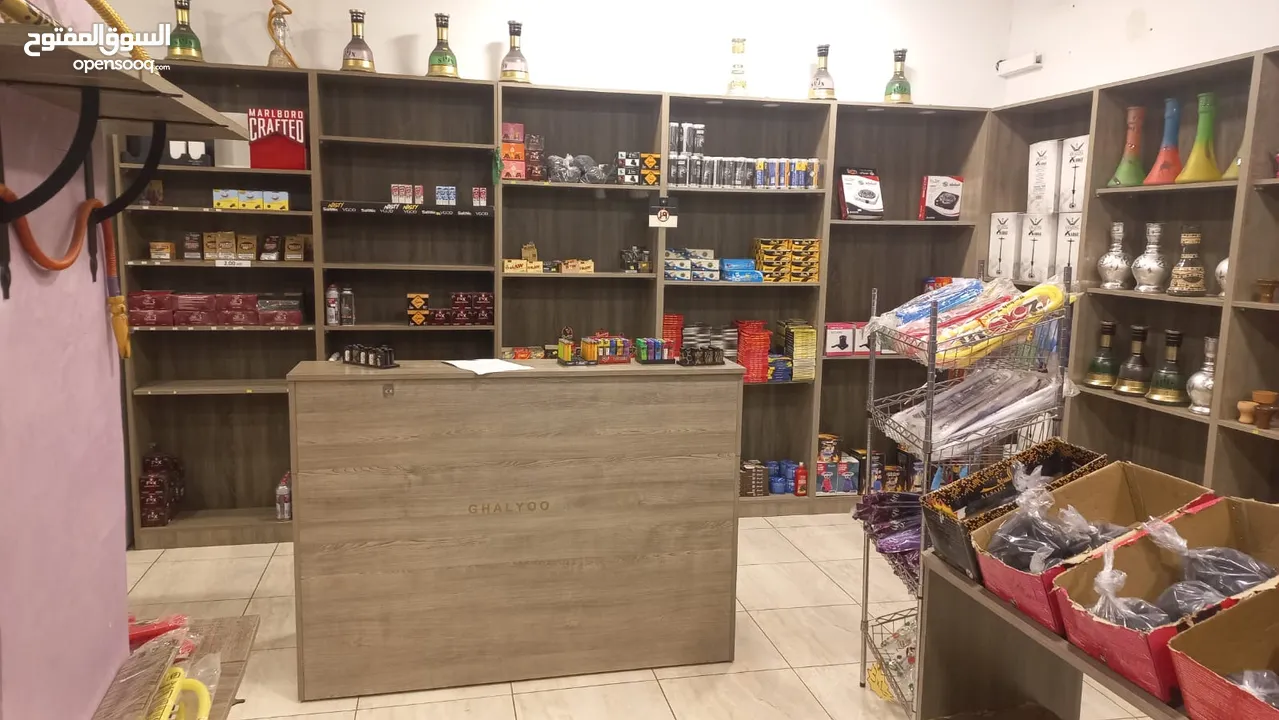ديكور محل اراجيل خشب