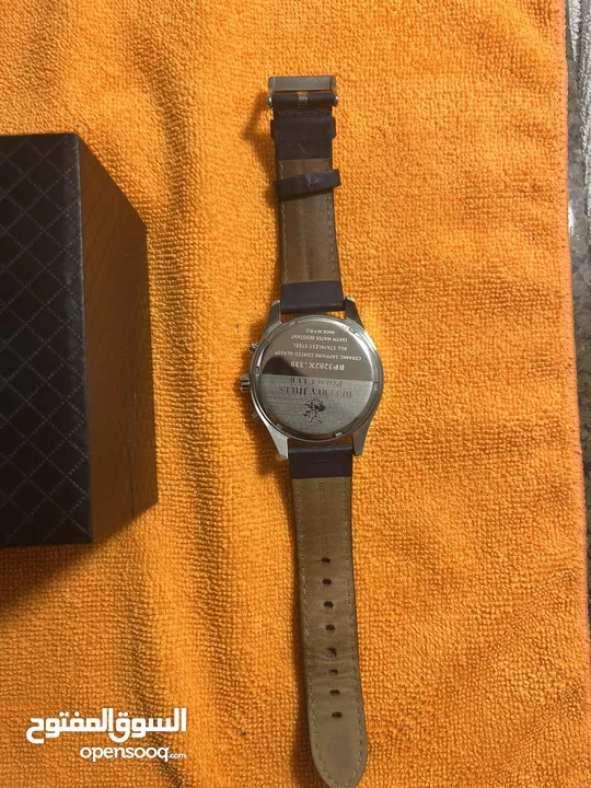 ساعة بولو رجالية B.H. Polo Club Matteo Multifunction Dark Blue Leather White Dial For Men