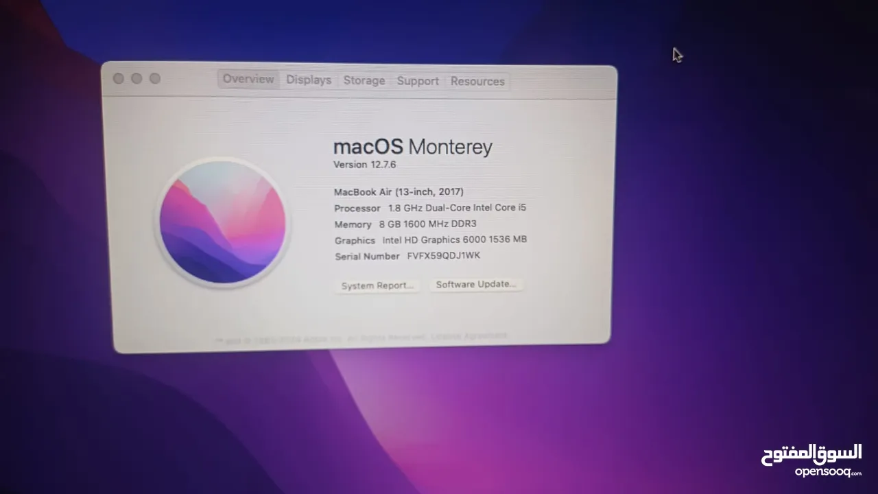 Mac book Air i5 13.3 2017 Model No A1466 جهاز ماك بوك