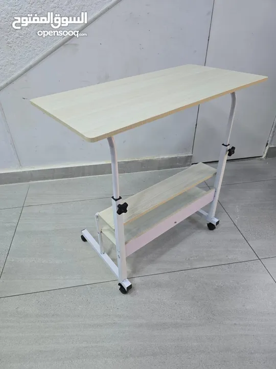80 × 40 طاولة جانبية مكتب جانبي متحرك مع رفوف للكتب ومكتب للطلاب ارتفاع قابل للتعديل كمسند كمبيوتر