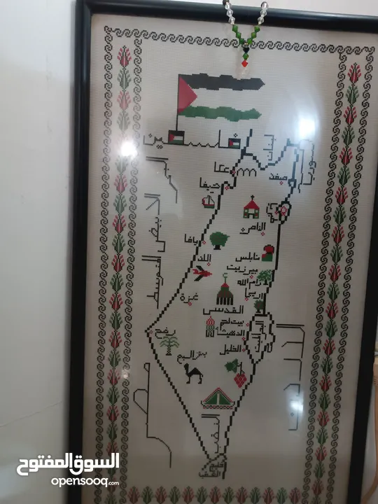 خارطة فلسطين، تطريز يدوي.