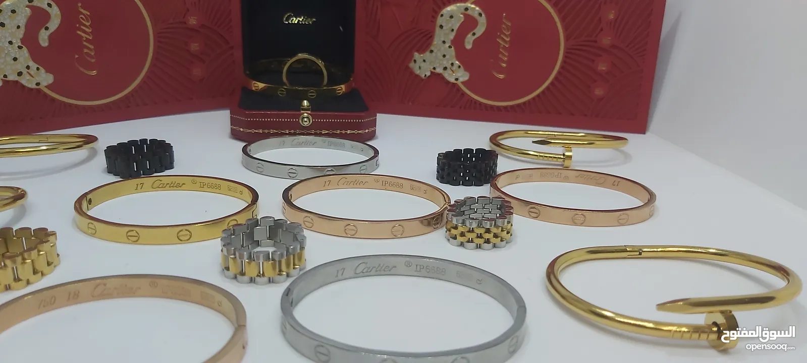 اكسسوارات اوروبيه فاخره أساور كارتير Cartier وخواتم جديد غير مستعمل ..