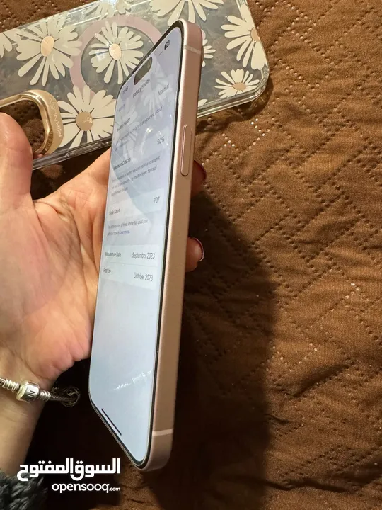 ايفون 15بلس 256جيجا بطلريه 92 استخدام بنت شخصي الجهاز ولا نقره بحالة الوكاله  التواصل