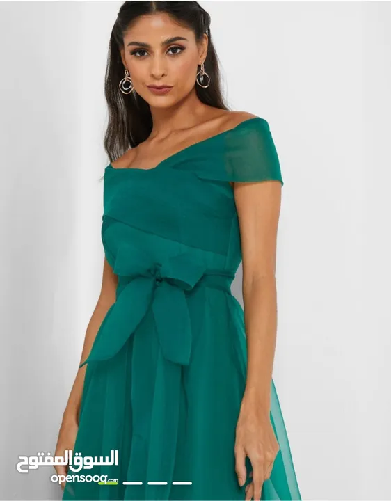 Ella limited edition  off shoulder, sweetheart dress فستان سهرة أخضر