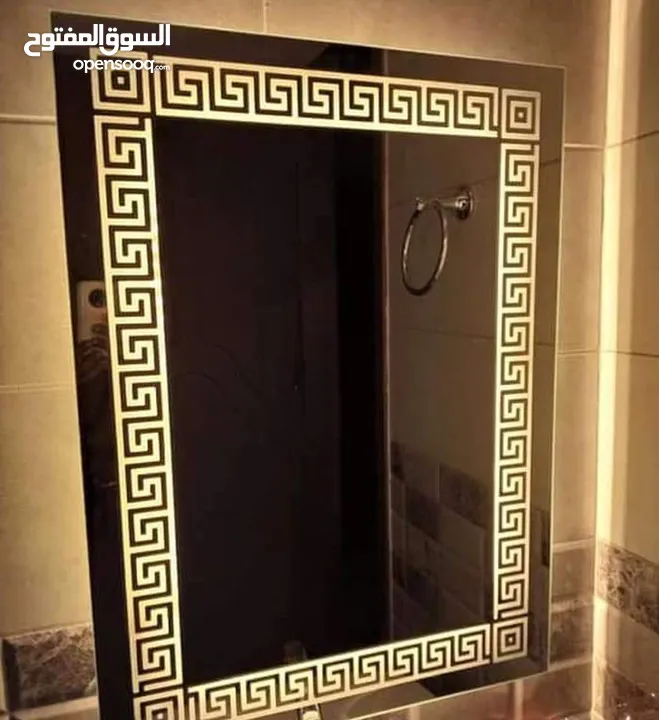 زجاج مرايا سيكوريت تفصيل وتركيب جميع انواع الزجاج وديكورات مرايا المداخل مع الاضاءة