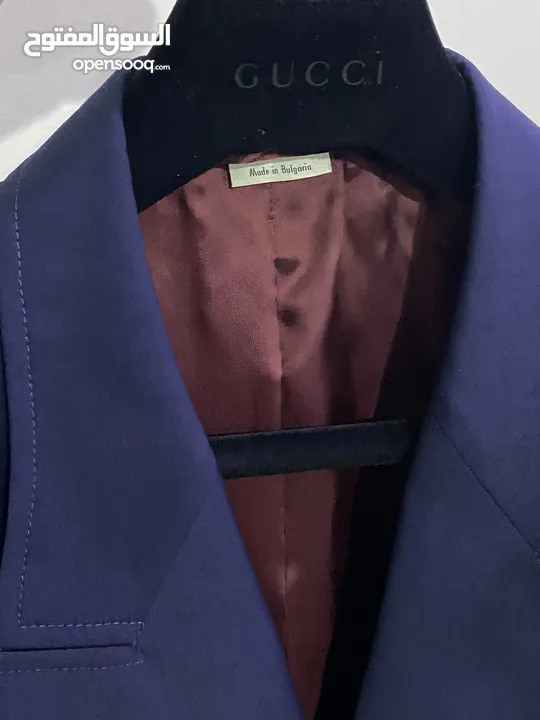 GUCCI Size 50 Uniform Navy Blue Double Breasted Blazer Gold Buttons Men’s Wool