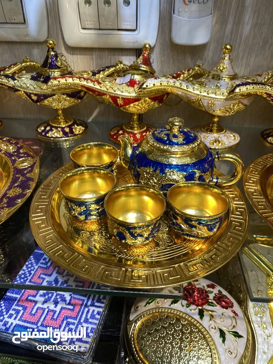 طقم زمزميات نحاس مينا