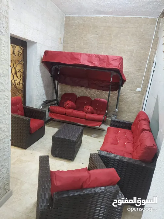 طقم رتان طقم ترس خارجي طقم كنب طقم خيزران طقم رتان بلاستك عضم خمس مقاعد+طاولة وسط