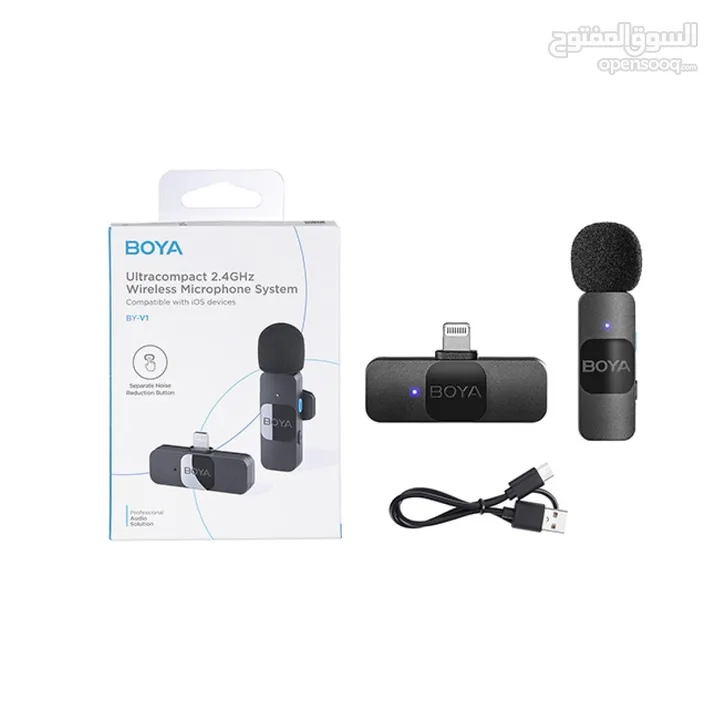 BOYA BY-V1 Ultracompact 2.4GHz iPhone Wireless Microphone System (One Mic) مايكرفون لاسلكي ايفون