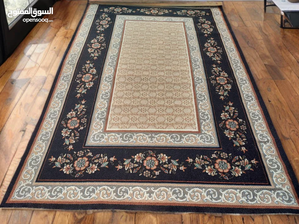 Bahariye Super Salon Wool Rug, Savonnerie Design, 6.5x9.8 ft, 200×300cm, Made in Turkey.