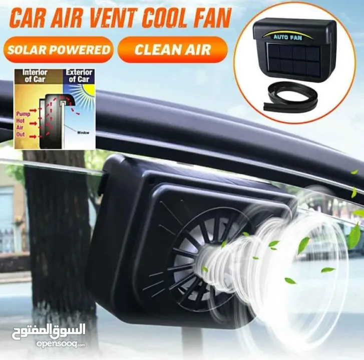 جهاز مروحة شفط الهواء الساخن و الدخان و تهويه السياره الطاقه الشمسيه تركب على الشباك مروحه سياره