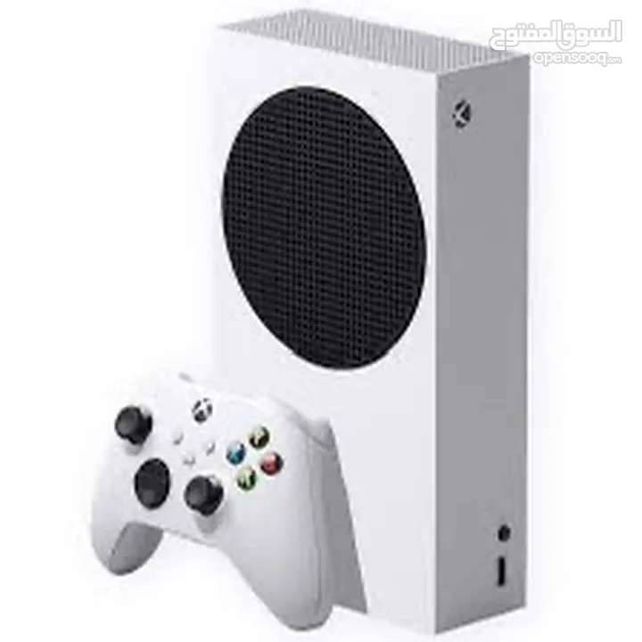 جهاز xbox series s اصليه مع يدتين اصليات وحده بلون ابيض واخرى بلون احمر