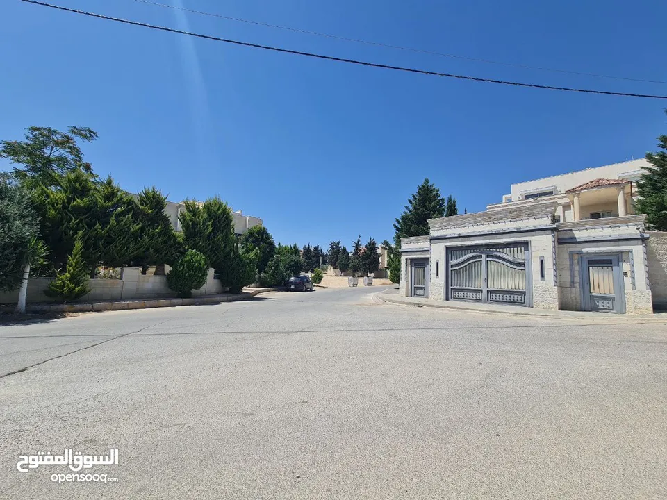 أرض للبيع في منطقة الحمر ( منطقة فلل فخمة)  شمال عمان 970م  بواجهه عرضه تصلح لبناء فيلا او فيلتين