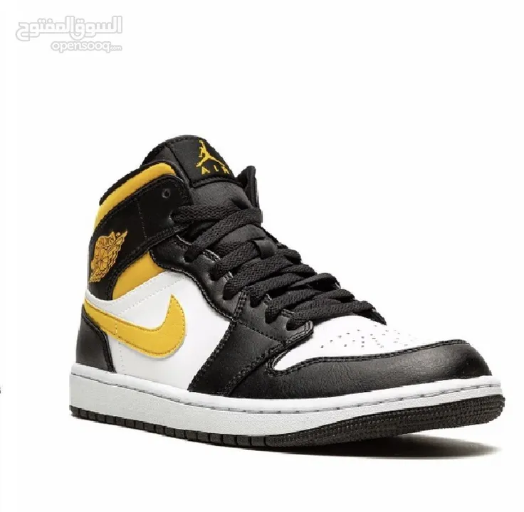 Air Jordan 1 Mid "White/Pollen/Black" sneakers original 100%