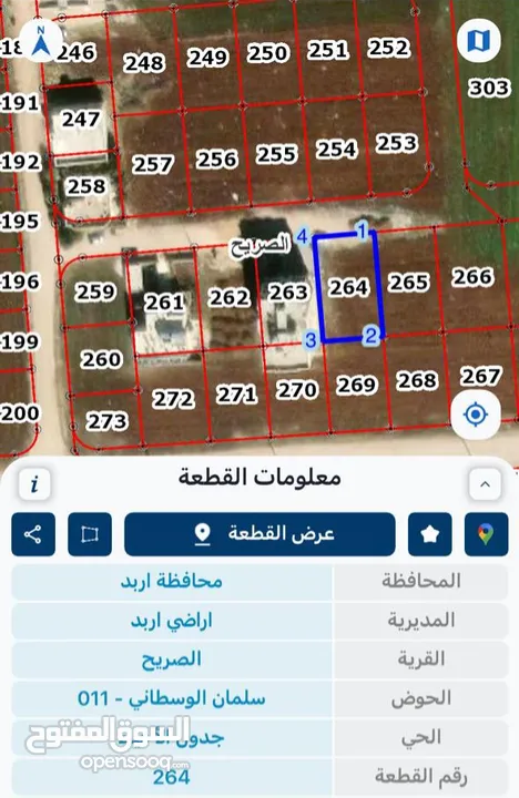 قطع ارض للبيع في اربد بالقرب من شارع البتراء