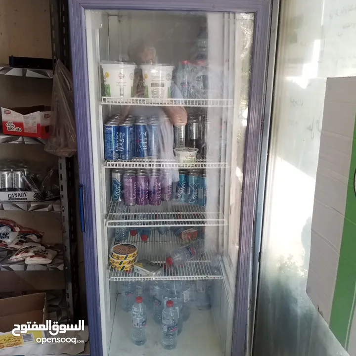 ثلاجه عصير وببسي واجها زجاج للعرض سوبر ماركت