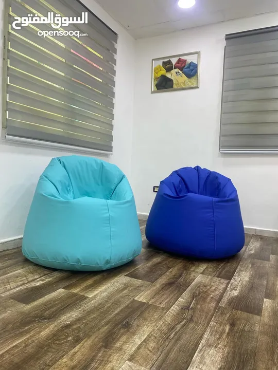 بفات بين باق bean bag مقاعد قماش ووتر بروف محشو بوليسترين. خدمة التوصيل لجميع المحافظات
