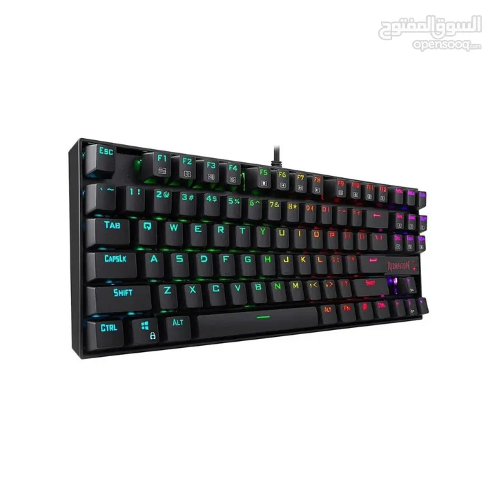 keyboard Redragon kumara وباللونين الابيض والاسود RGB عربي انجليزي بسعر حرق