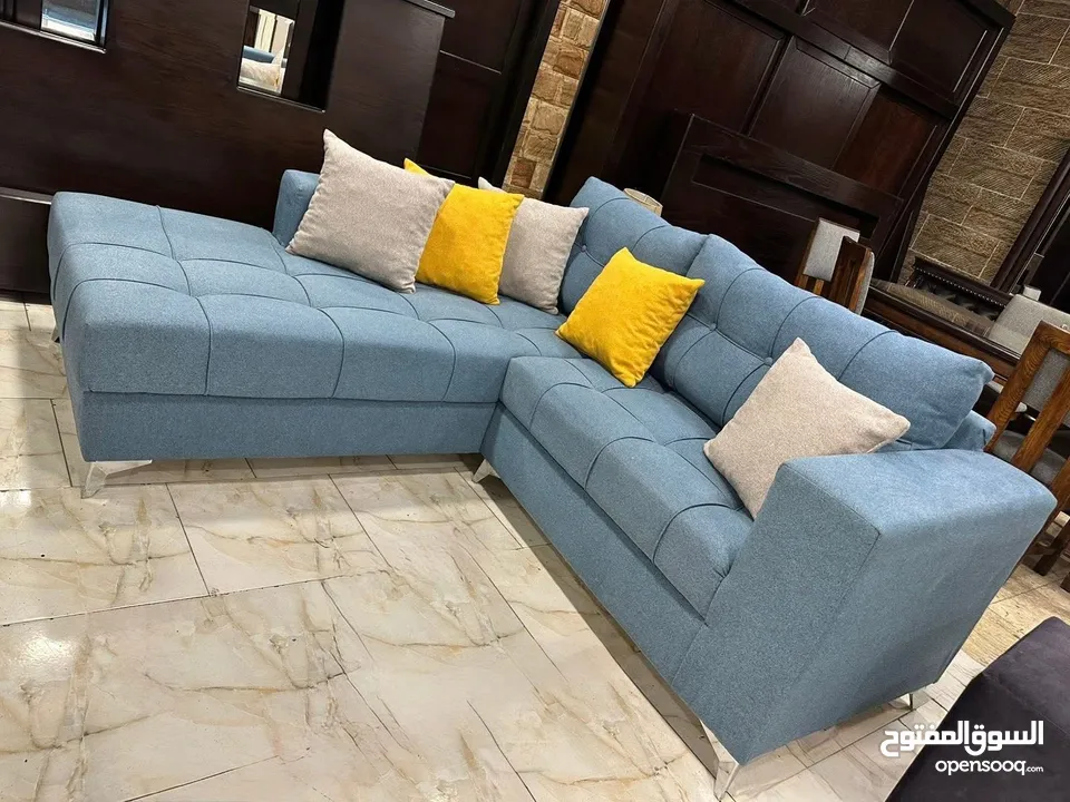 طقم كنب full modern كوالتي عالي    مصنوع من أجود أنواع خشب السويد  ، اسفنج ضغط عالي ، قماش شا