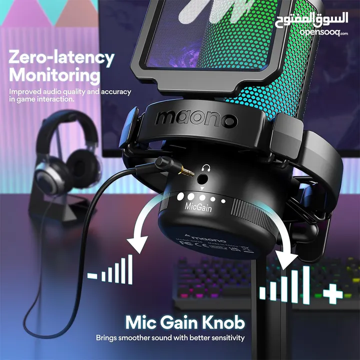 Maono DGM20 GamerWave Black Gaming Mic - مايك جيمينج ممتاز !