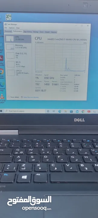 كور اي 7 الجيل 6. Dell. الهارد 128.ssd. الرام 8