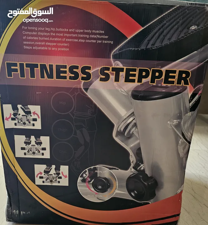 جهاز لياقة بدنية للخطوات مع احبال مقاومة - - Fitness Stepper Machine with Resistance Bands