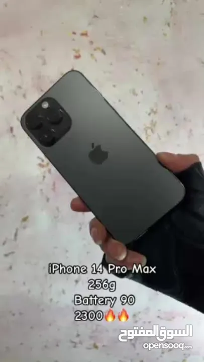 iPhone 14 Pro Max  256g بطارية 90  مش مفتوح ولا مصلح بسعر حرق 2300