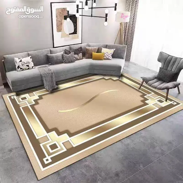 سجاد 3D مودرن مانع للانزلاق حجم كبير